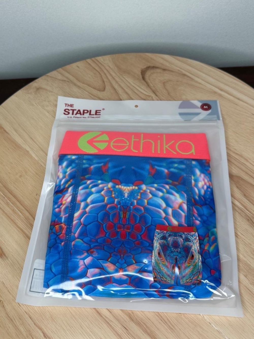 Ethika The Staple Reptile Blue Pink Boxer Brief Underwear Mens Size Medium NEW